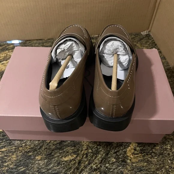 Franco Sarto A-Eden Studs Shoes Womens Size 7 Brown Loafers Studded J0852S1200 - Picture 6 of 16